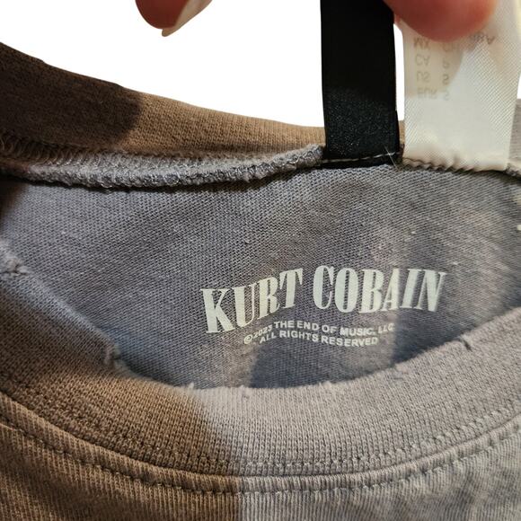H&M Divided Kurt Cobain Nirvana Graphic Tee Gray Grunge Y2K Band Shirt Small - Picture 4 of 7